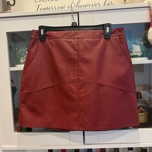 Large Lulus Red Faux Leather skirt